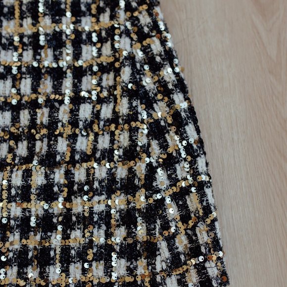 Mia Tweed Gingham and Sequin Mini Skirt - Picture 2 of 6